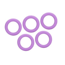 5 pezzi Braccialetti per dentizione in silicone per bebé, anello per sollievo gengive, colore viola medio