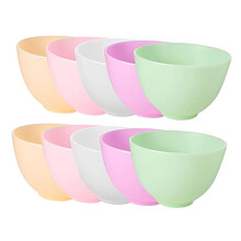 10Pcs Silicone Facial Mask Mixing Bowls Easy Clean Reusable for DIY Skincare and Beauty Salon