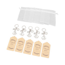 24 Set di Portachiavi Ancore Nautiche con Buste Regalo e Tag di Ringraziamento