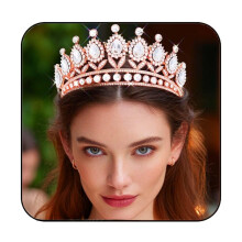 Light Up Crown Gold Crystal LED Tiara for Wedding Brides and Parties Adjustable Fit 2 Pack