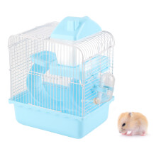Großer blauer Hamstergarten mit 2 Etagen, hohem Chassis und geräumigem Design