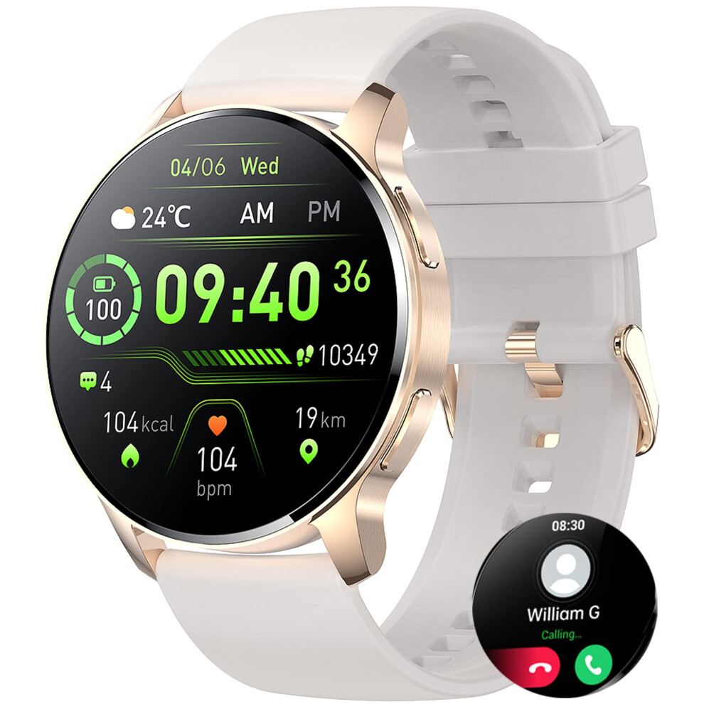 Smart Watch For Android And Iphone With 1.32 Inch Hd Touch Screen, Call Reminder, Ai Voice, Sleep Tracker, White 9330225928393