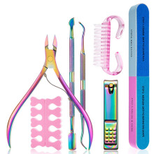 Manicure Pedicure Set 7pcs Stainless Steel Nail Care Kit for Precise Cuticle Trimming and Grooming