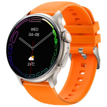 AMOLED Smart Watch for Android and iPhone, 1.43 Inch Waterproof Rugged Fitness Tracker with Call Text Heart Rate Monitor Silver