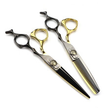 6 Inch Professional Hair Cutting Scissors Japanese Steel Barber Set with Thinning Shears