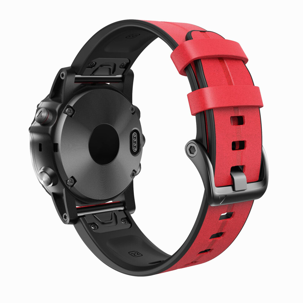 Quick Release Silicone Watch Band 22Mm 26Mm Strap For Garmin Fenix 7 6 5X S60 S62 Secure Fit Red 9073542661719