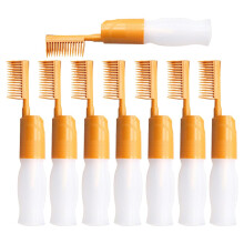 Hair Dye Applicator Bottle with Comb for Precision Root Application, Refillable 8pcs Orange Set