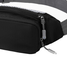 Nylon-Gürteltasche mit 30x10x4cm großem Fassungsvermögen, schwarz/ grau, mit Gürtel