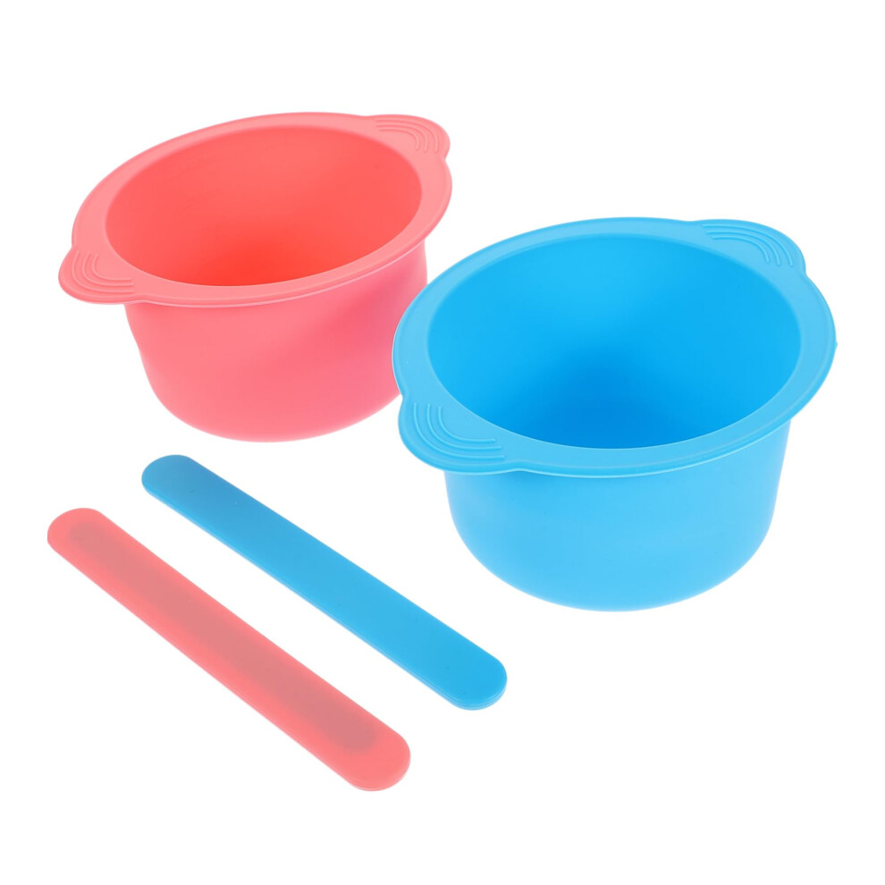 Wax Melting Bowl Set with Scraper, HeatResistant Nonstick Silicone for Hair Removal, Home and Salon