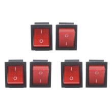 16A/250VAC 20A/125VAC Red Indicator Light 4 Pin /OFF DPST Rocker 6 Pcs