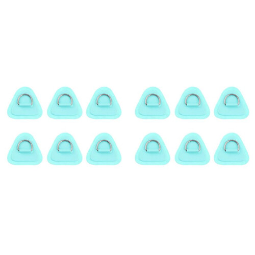 12PCS D-Ring Patch for Inflatable Boat Kayak Dinghy , D-Ring PVC Patch Stand- Paddleboard Canoe Rafting Green