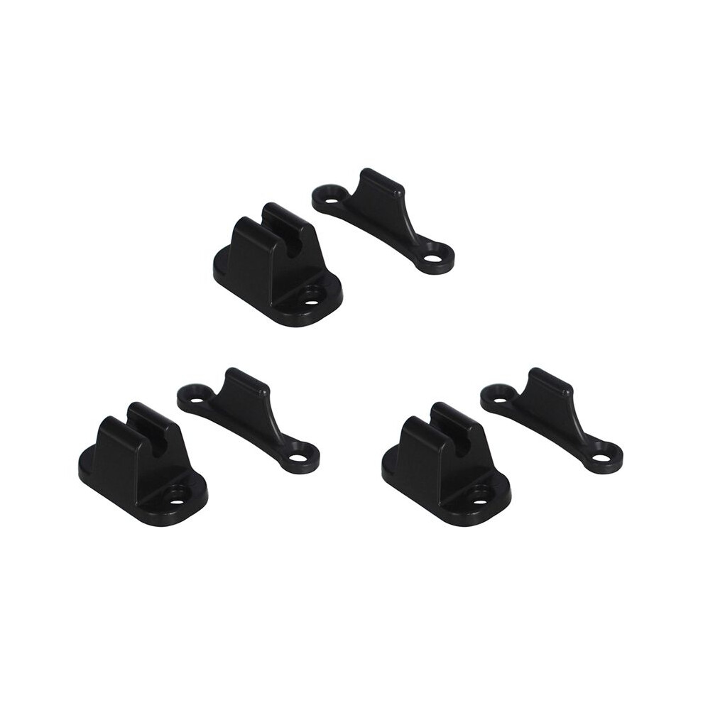 3X Door Retainer Kit T Shape Door Stop Retaining Catch For Rv Caravan Motorhome Boat Door Retainer Holder Black 4712341810564