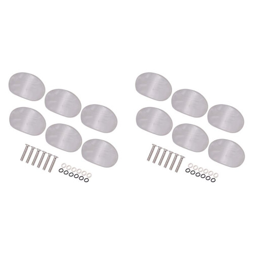 12 Pcs White Pearl Guitar Tuning Pegs Keys Button Tuners Machine Heads Premium Tuning Key Button Cap Knobs Handle Cap