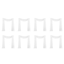 8X Tessuto per Drappeggio Ad Arco Nuziale 1 Pannello 29,5 Pollici X 19,6 Piedi Tende per Tende In Chiffon Trasparente Bianca per Cerimonia di Nozze