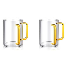 2X Hand Washing Cup with Dual Handles 5Inch Acrylic Clear Negel Vasser Washing Cup for Netilat Yadayim Jewish Ritual