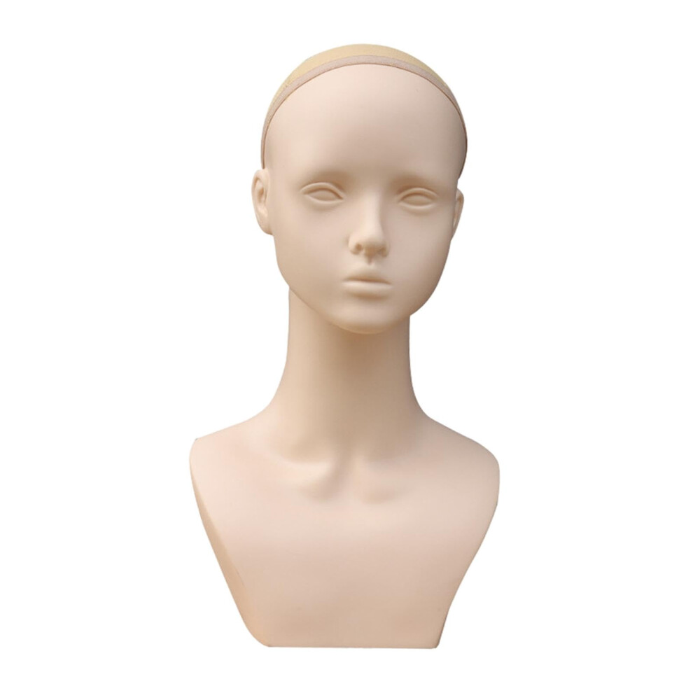 Unisex Female Mannequin Head For Wigs With Pierced Ears, Stable Wig Display Stand 17.32 Inch