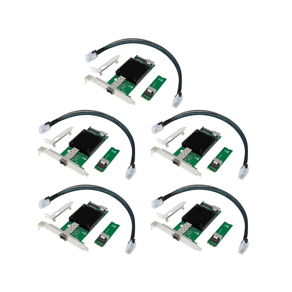 5X M.2 10G Server Network Card M.2 M X520-Da1 10G Sfp+ Fiber Optic Industrial Computer Server Network Card Jl82599en 6032692702881