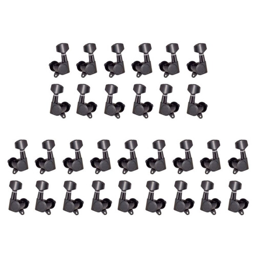 5X Stämningspinnar för Gitarr Tuner Machine Heads 3R3L Tuning Peg Machine  för Akustisk Elektrisk Gitarr, Svart