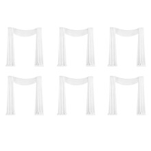 6X Wedding Arch Draping Fabric 1 Panel 29.5Inch X 19.6Ft White Sheer Chiffon Curtain Drapes for Wedding Ceremony