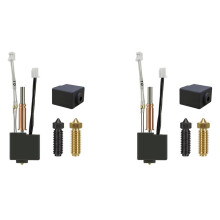 2X Hotend pour Kobra-3 Combo Kit D'Extrudeuse de Tête D'Impression Bloc Chauffant Thermistance de Cartouche Chauffante avec Buses Supplémentaires de