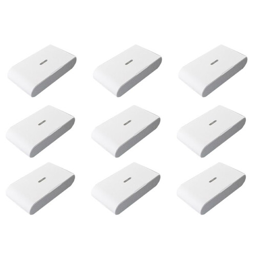 9pcs 433MHz Wireless Vibration Glass Break Detector, Adjustable Sensitivity, Compatible with Alarm Systems White