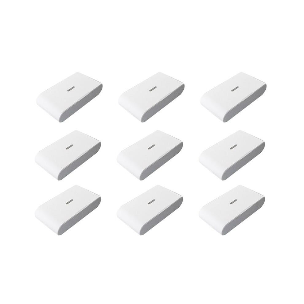 9Pcs 433Mhz Wireless Vibration Glass Break Detector, Adjustable Sensitivity, Compatible With Alarm Systems White 6031559374377