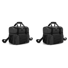 2X Bowlingtas voor 2 Ballen, Bowlingtas met Bowlingbekers en Gevoerde Verdeler voor Dubbele Ballen, Zwart
