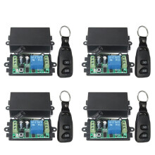 4X 12V 10A 1Ch Wireless Remote Control System Receiver Transmitter 2 Buttons Waterproof Remote 433Mhz