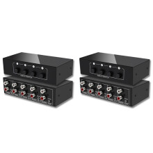 2pcs 3.5mm Aux +RCA L/R Bi-Directional Stereo Audio 4 in 1 Out A/B Analog Audio Switcher Selector