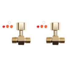 2X CO2-Tankadapter, Frisdrankcilinder Messing CO2-Cilindertank CGA320 Adapterconverter Tee-Adapter T-Adapter 1 Naar 2 CGA320