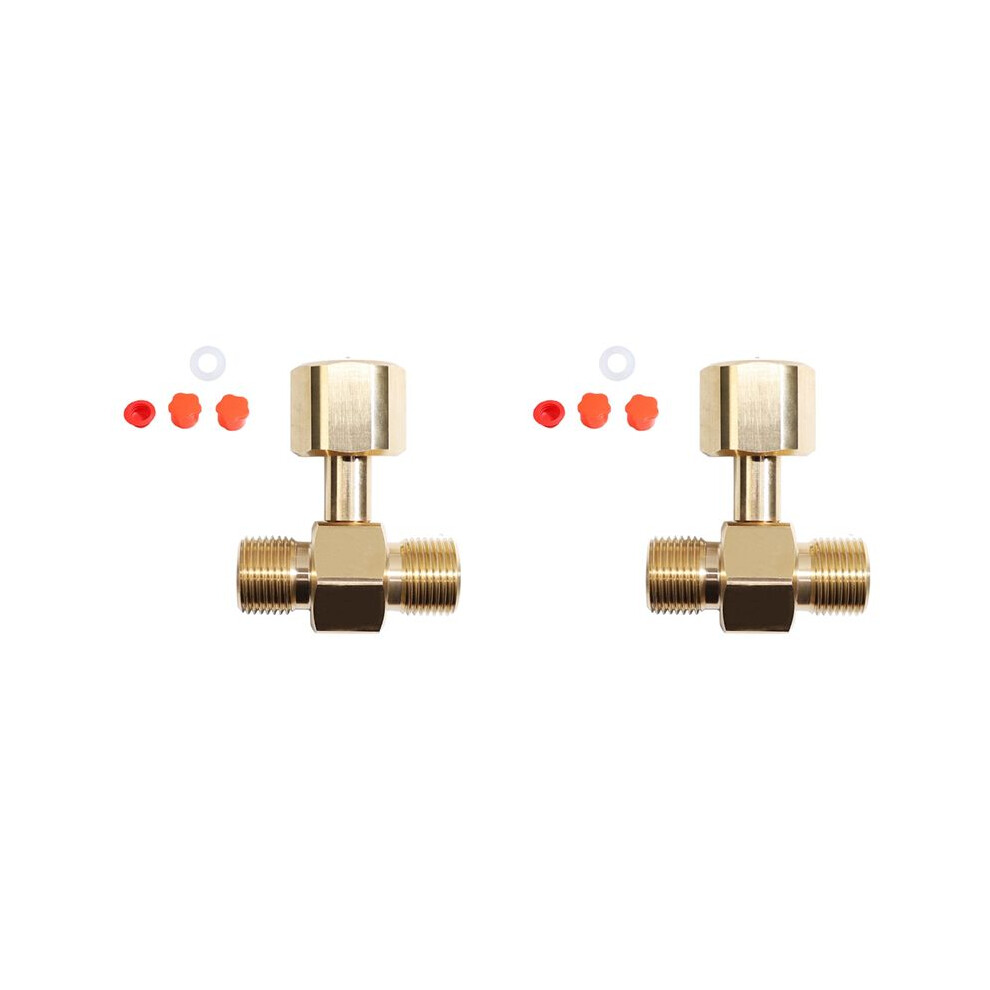 2X Co2 Tank Adapter,Soda Cylinder Brass Co2 Cylinder Tank Cga320 Adapter Converter Tee Adapter T-Adapter 1 To 2 Cga320 6032298729589