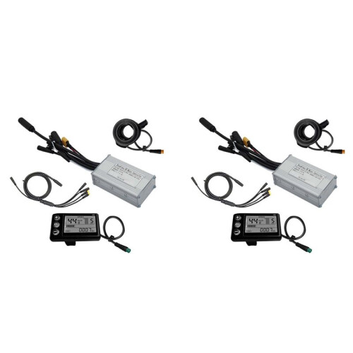 2X Three Mode Ebike Sine Wave Controller 24V/36V/48V 17A with S866 LCD Display Waterproof Connector for 350W Ebike