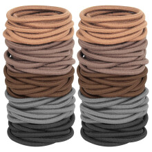 120PCS No Damage Seamless Hair Ties for Women, Neutral Color Hair Elastics for Thick Hair