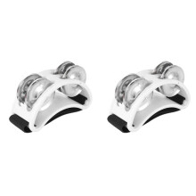 2X Powerful Sound Foot Tambourine Adjustable Foot Tambourines with Musical Instrument for Performance Singing White