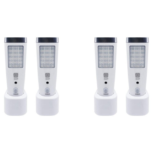 4X 4 in 1 Motion Sensor Wall Light, Power Off LED Night Light Flashlight, Rechargeable Emergency Flashlight EU Plug