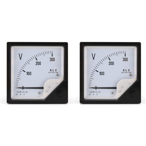 2X 6L2 Voltmeter AC 300V Wijzertype Spanningsmeter Mechanische Header