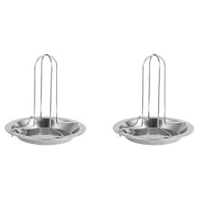 2X Rôtissoire à Poulet, Poêles de Cuisson, Grille de Barbecue Antiadhésive, Support de Plateau avec Bol, Accessoires de Barbecue, Outils