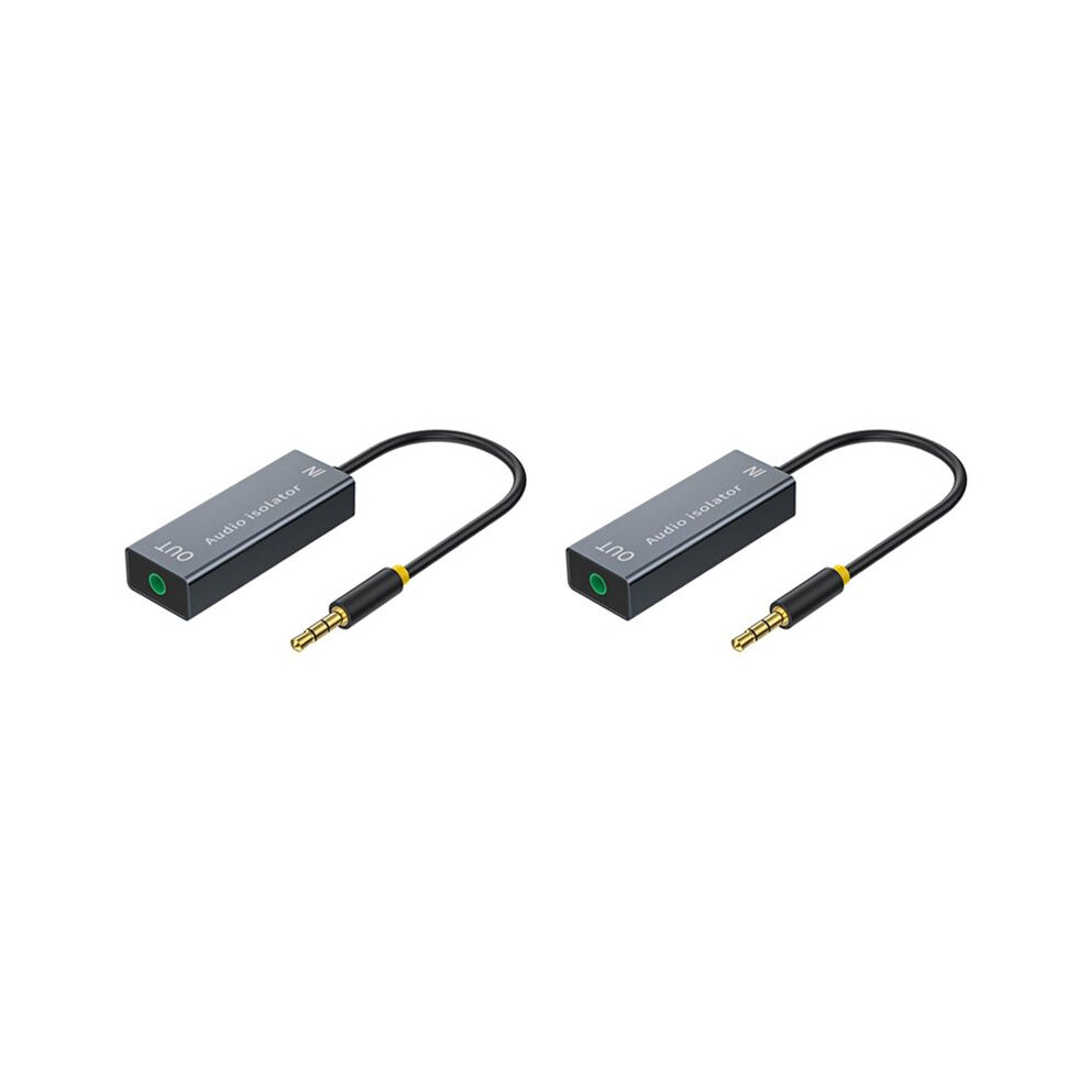 2Pcs 3.5Mm Audio Isolator Speaker Isolator For Stereo Audio System Noise Reducer Filter Ground Loop Noise Isolator 6031866446965