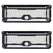 2X Solar Outdoor Lights, 4000LM 202 LED Motion Sensor Outdoor Light, IP65 Solar Outside Lights with 4 Wide Angle