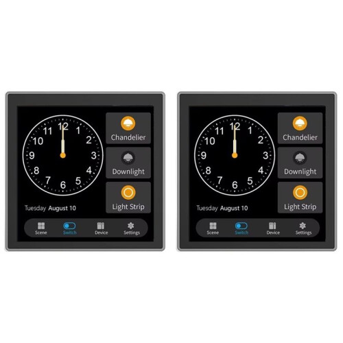 2X Tuya T3E Panel-Schalter Touchscreen-Panel EU  Control Panel-Schalter Zigbee  Home Wand-Lichtschalter, Schwarz