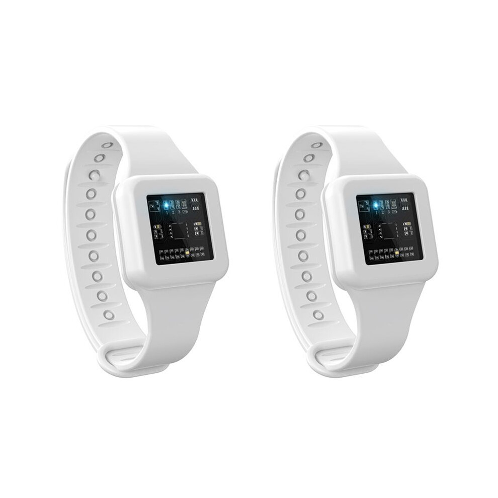 White 2X Ultrasonic Mosquito Repellent Watch Frequency Adjustable Electronic Watch Portable Bracelet Mosquito Repellent,B