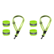 2X Reflexbåge för Promenader på Natten, Reflekterande Löparkläder Natt med Hög Synlighet, med 4 St Reflekterande Armband
