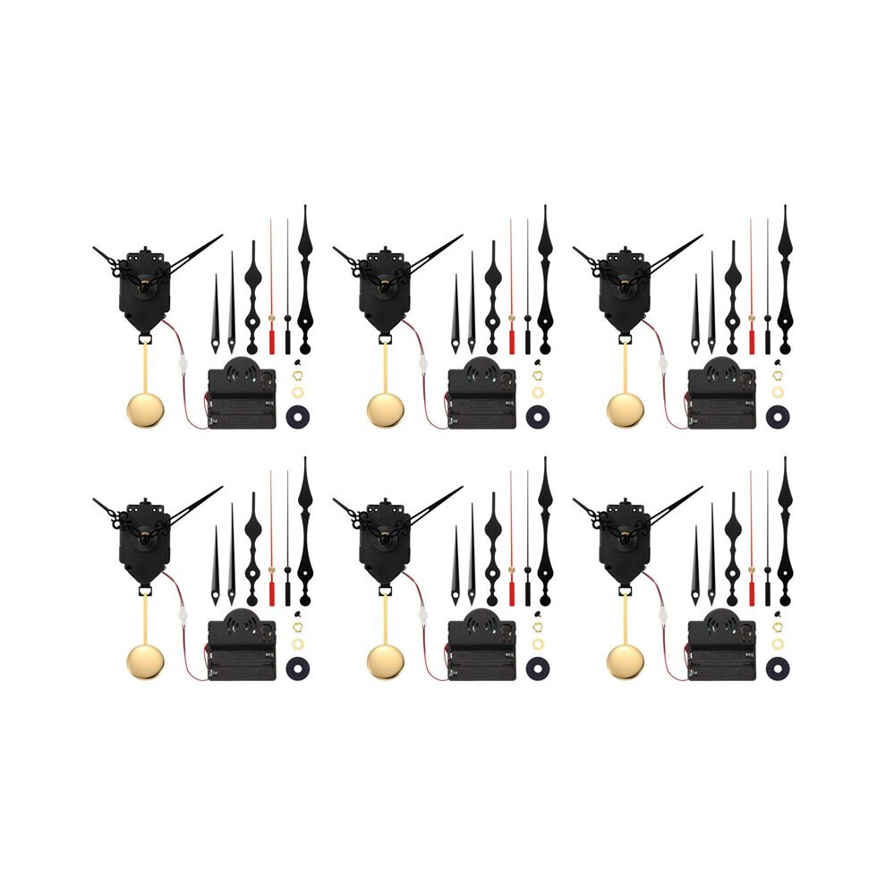 Semoic 6X Quartz Pendulum Trigger Clock Movement Chime Westminster Melody Mechanism Clock Kit With 18 Pairs Of Hands