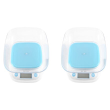2X Balance Alimentaire Bleue Balances Electroniques Balance de Cuisson des Aliments Balance de Cuisine Balance Balance Electronique avec Plateau