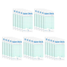 25-Pack Gastenchequeboeken, Servernotitieblokken voor Restaurant, Groen Oberchequeboek, Restaurantbestelblok 50 Vellen / Pak