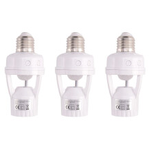 3X E27 LED 220V Parafuso Suporte de Lâmpada LED PIR Sensor de Movimento Infravermelho Lâmpada com Soquete de Interruptor Identificar Sensor de