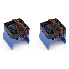 2pcs 42mm Motor Cooling Fan Heat Sink for 1/10 E-Revo E-Maxx Summit Arrma 1/8 Kraton Talion Typhon RC Car,2