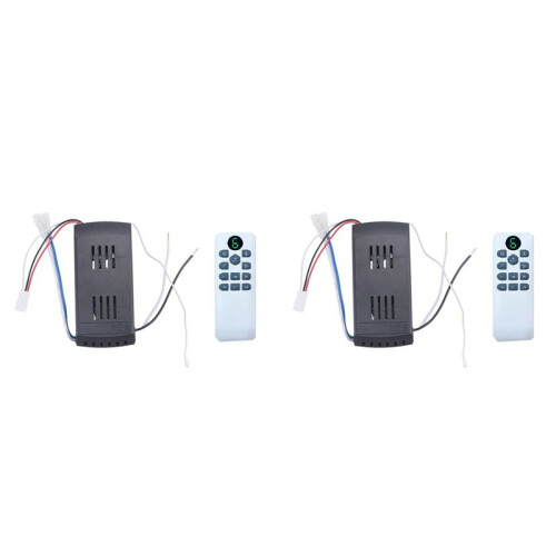 2X Ceiling Fan Remote Control Kit 40W 6-Speed Timing Function Replacement Remote for  Ceiling Fans & Lights