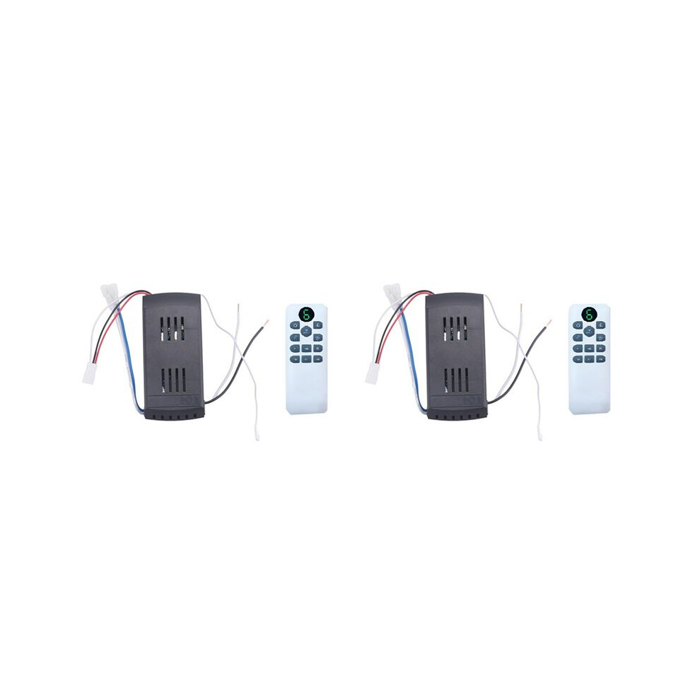 2X Ceiling Fan Remote Control Kit 40W 6-Speed Timing Function Replacement Remote For Ceiling Fans & Lights 4711184465047