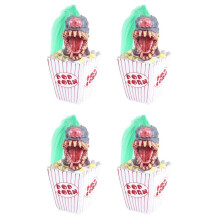 4X Sculpture de Clown, Décoration de Clown D'Halloween, Clown de -Corn Effrayant Tête de Clown Statue Résine Artisanat Clown de L'Espace Vert